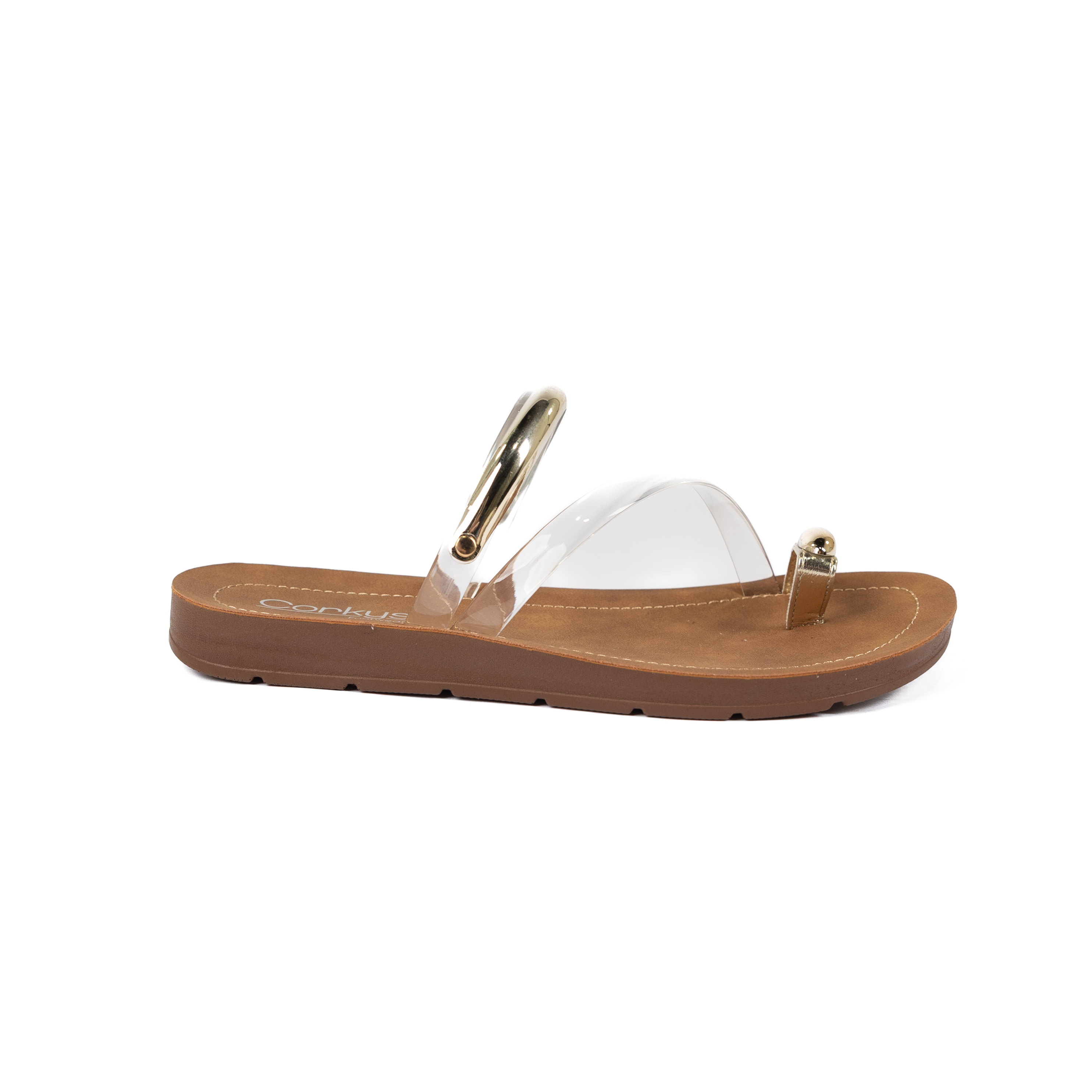 Women's Corkys Clear and Gold Hit The Strip Sandals 10-0311-CLER