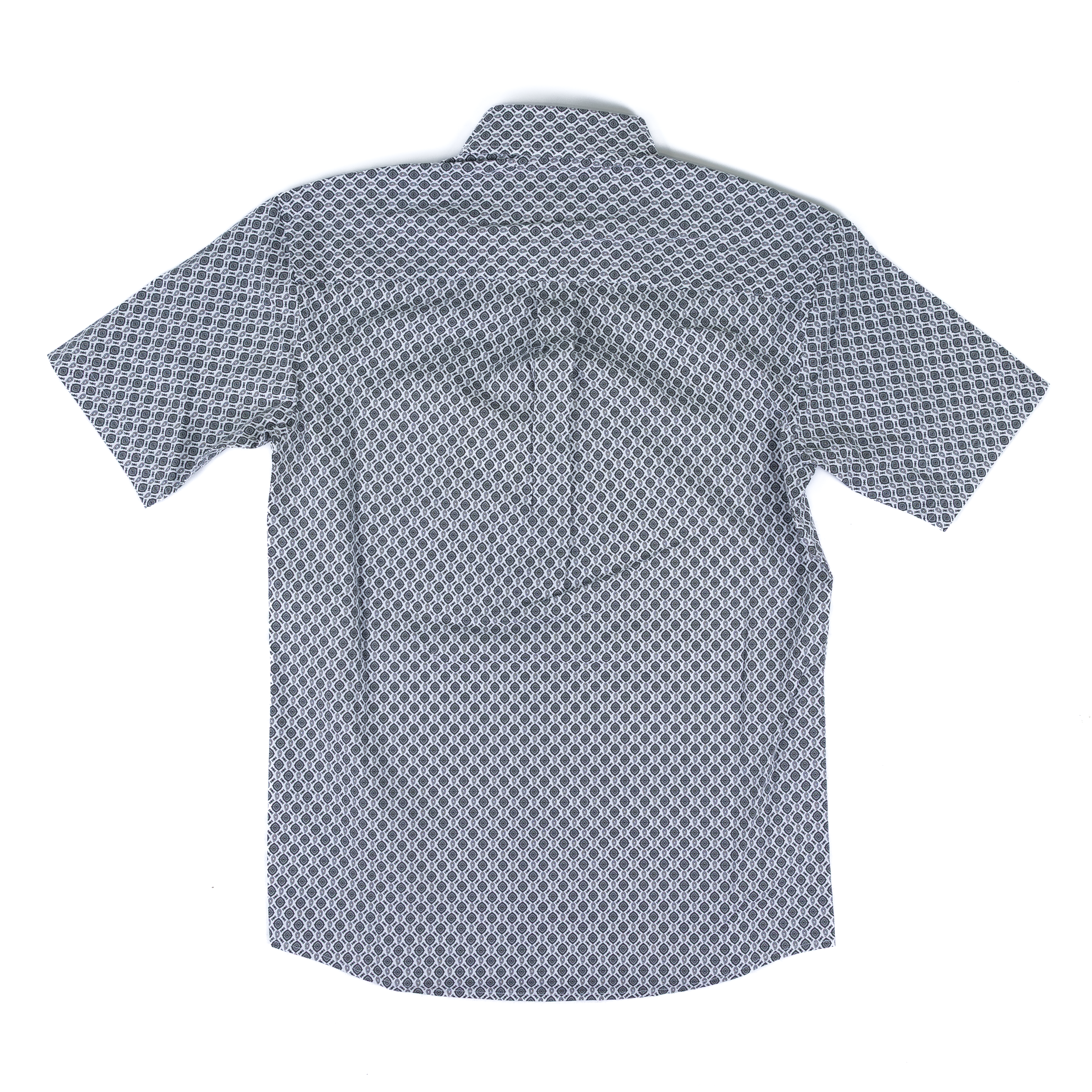 Men's Wrangler George Strait White and Gray Printed Short Sleeve Button Up 112379058