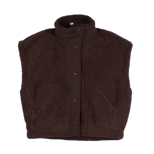 Women's Raemode Brown Oversized Sherpa Vest