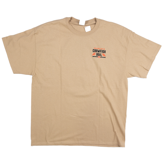Crazy House Tan "Charlies Crawfish Boil" T-shirt