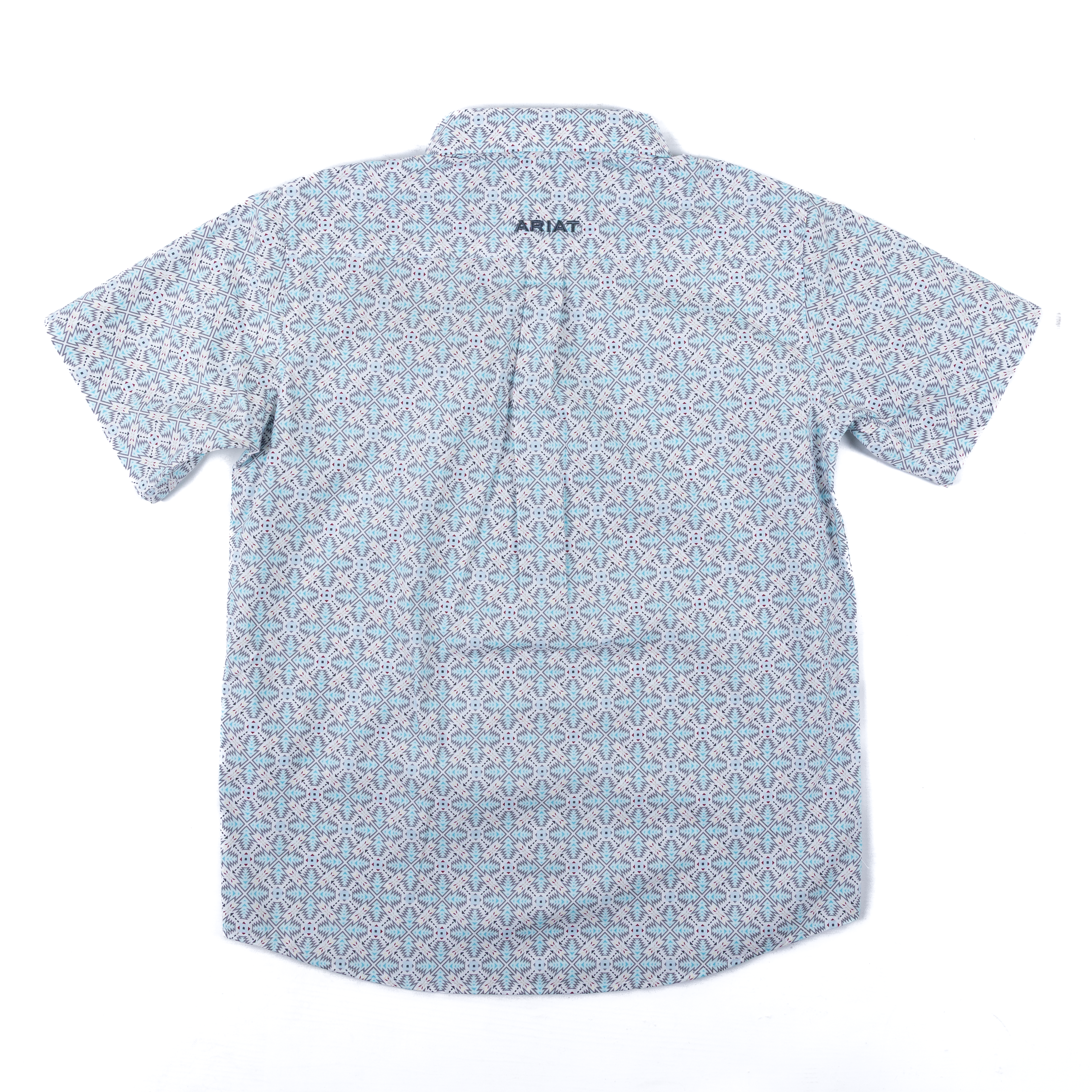 Boy's Ariat Blue Elixir Southwest Print Short Sleeve Button Up 10071676