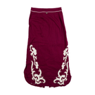 Women's Maroon and White Boot Stitched Skirt 