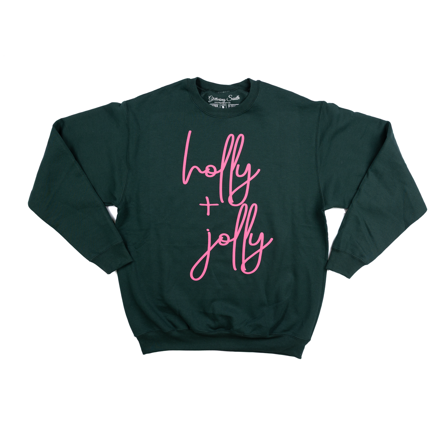 Girl's Green Long Sleeve Holly Jolly Sweatshirt