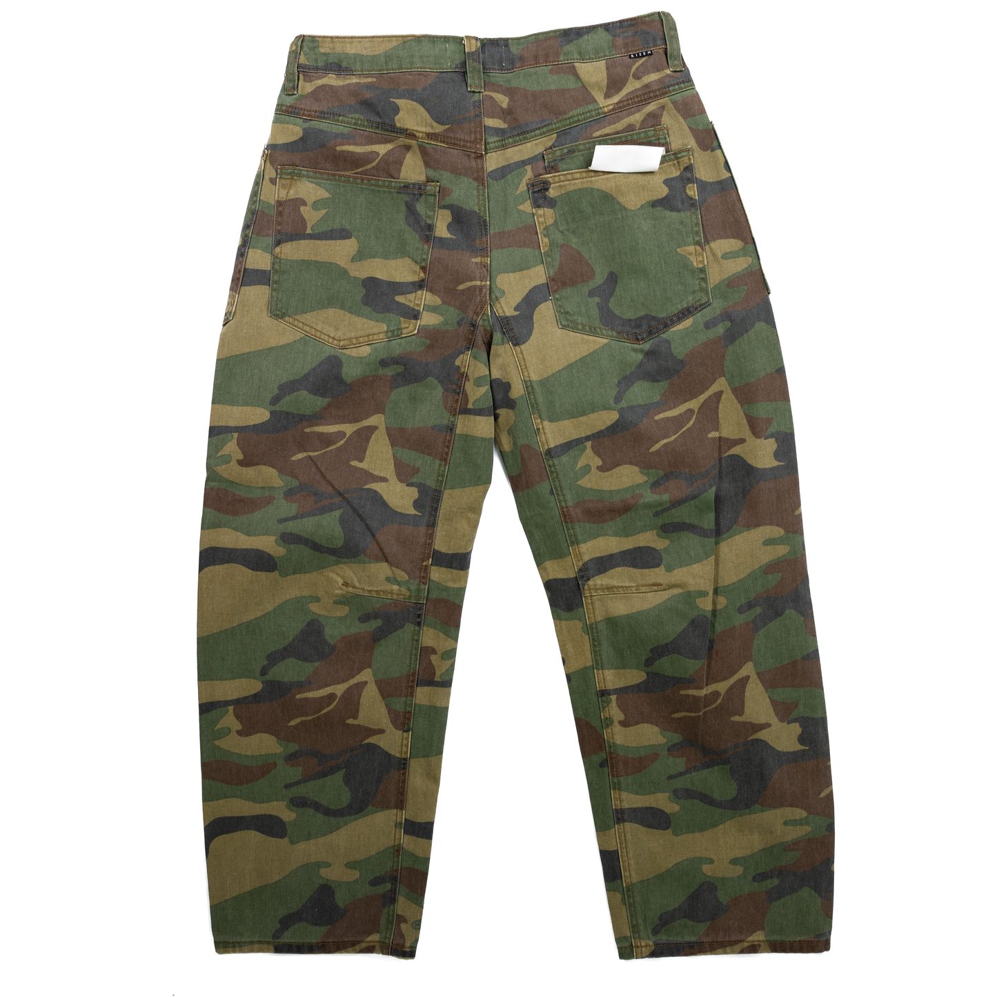 Women's Risen Mid Rise Cropped Camo Wide Leg Jeans PGC21324