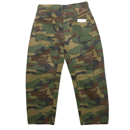 Women's Risen Mid Rise Cropped Camo Wide Leg Jeans PGC21324