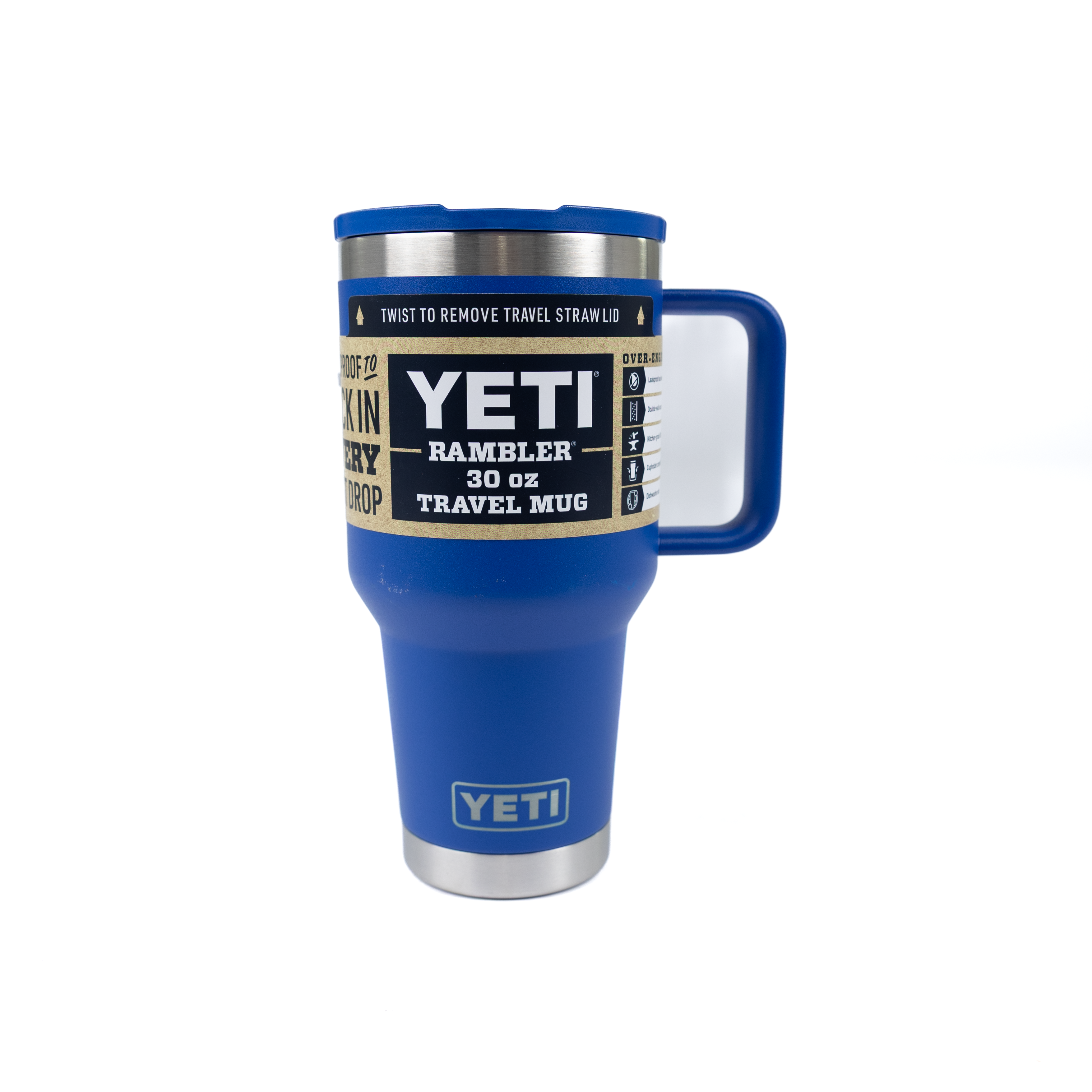 Yeti 30oz Royal Blue Mug Tumbler with Collapsible Straw YRAM30RBLU
