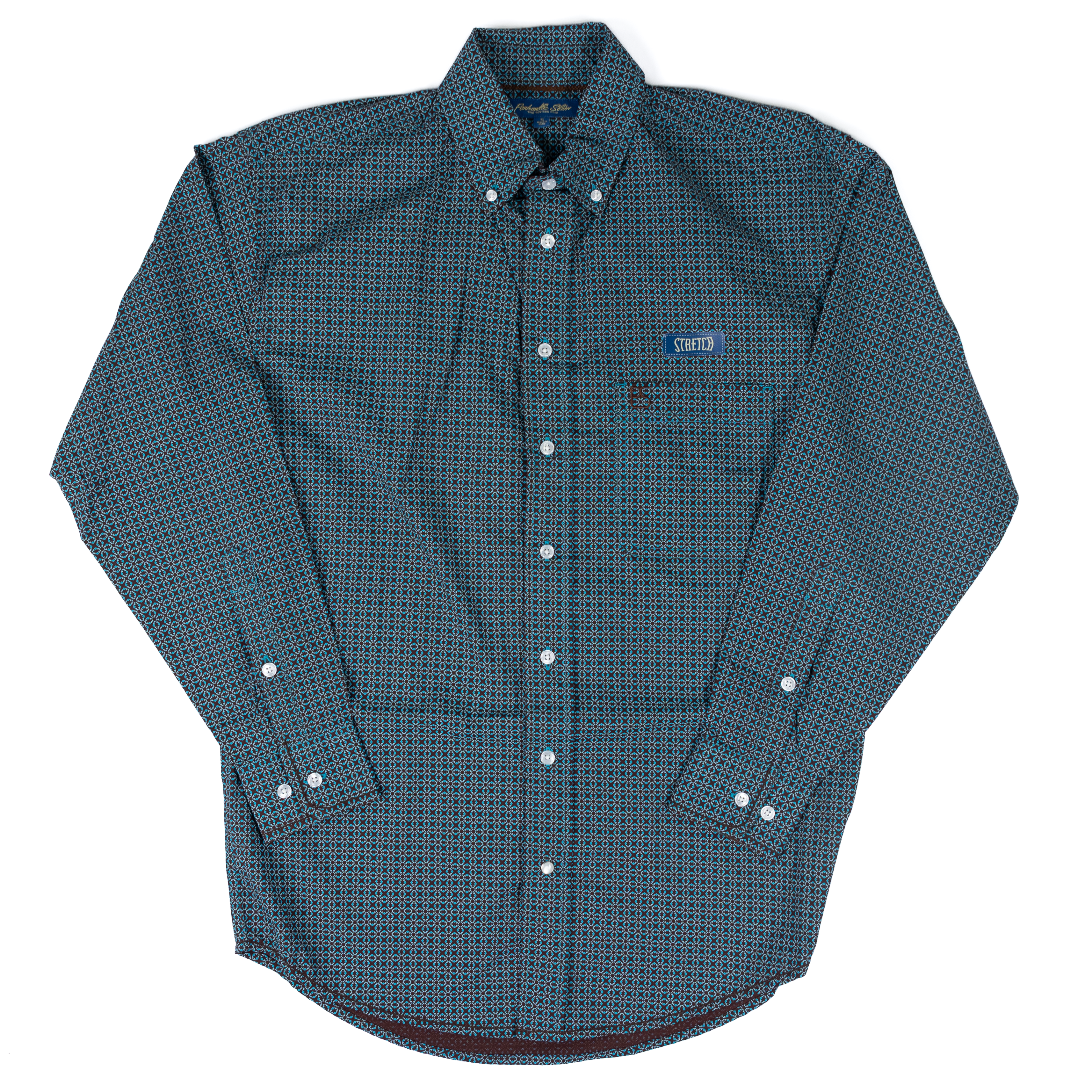 Men's Panhandle Slim Long Sleeve Button Down Peacock Printed Shirt RMB2S07592