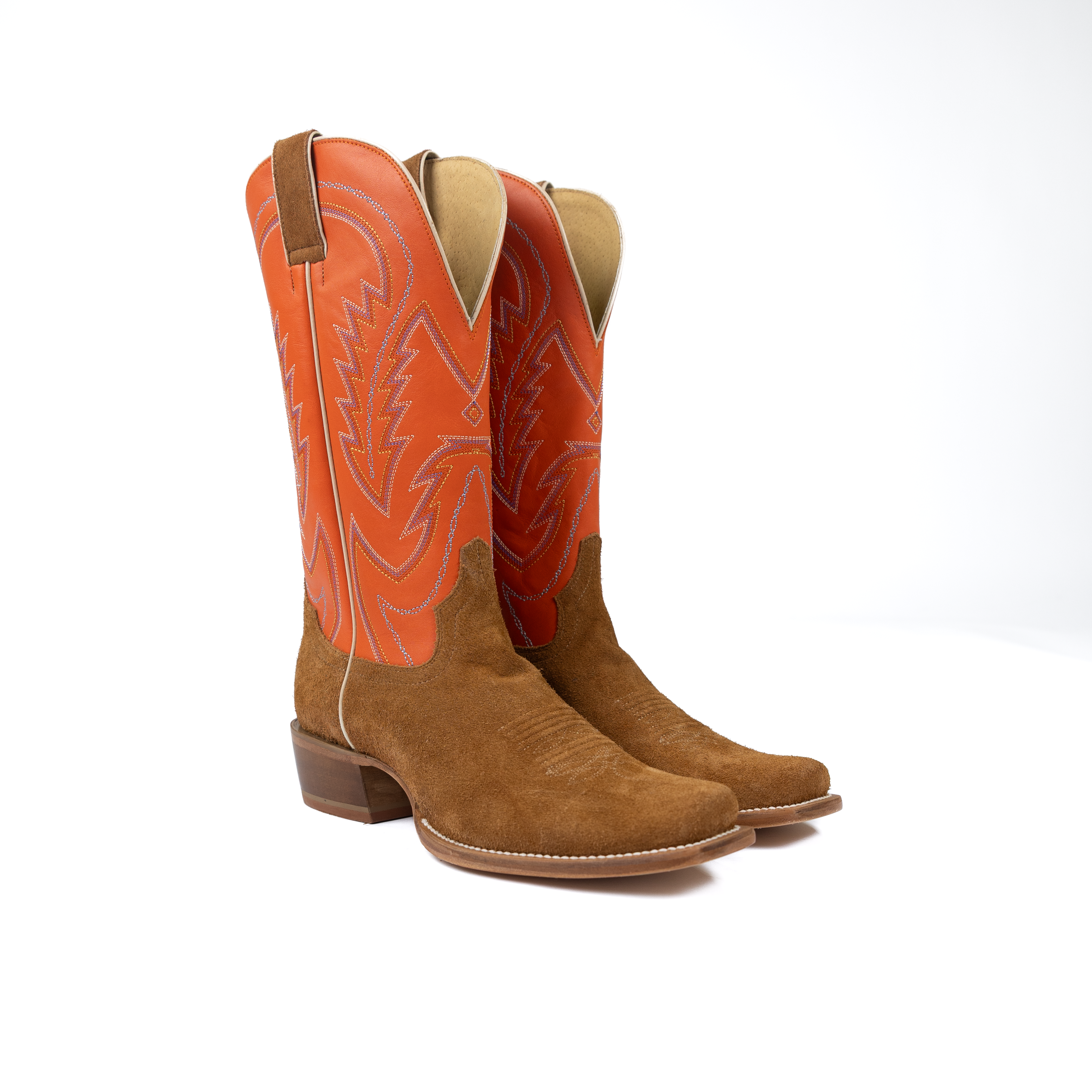 Men's Tony Lama Jax Chesnutt Suede/Orange Top Boots RN3541