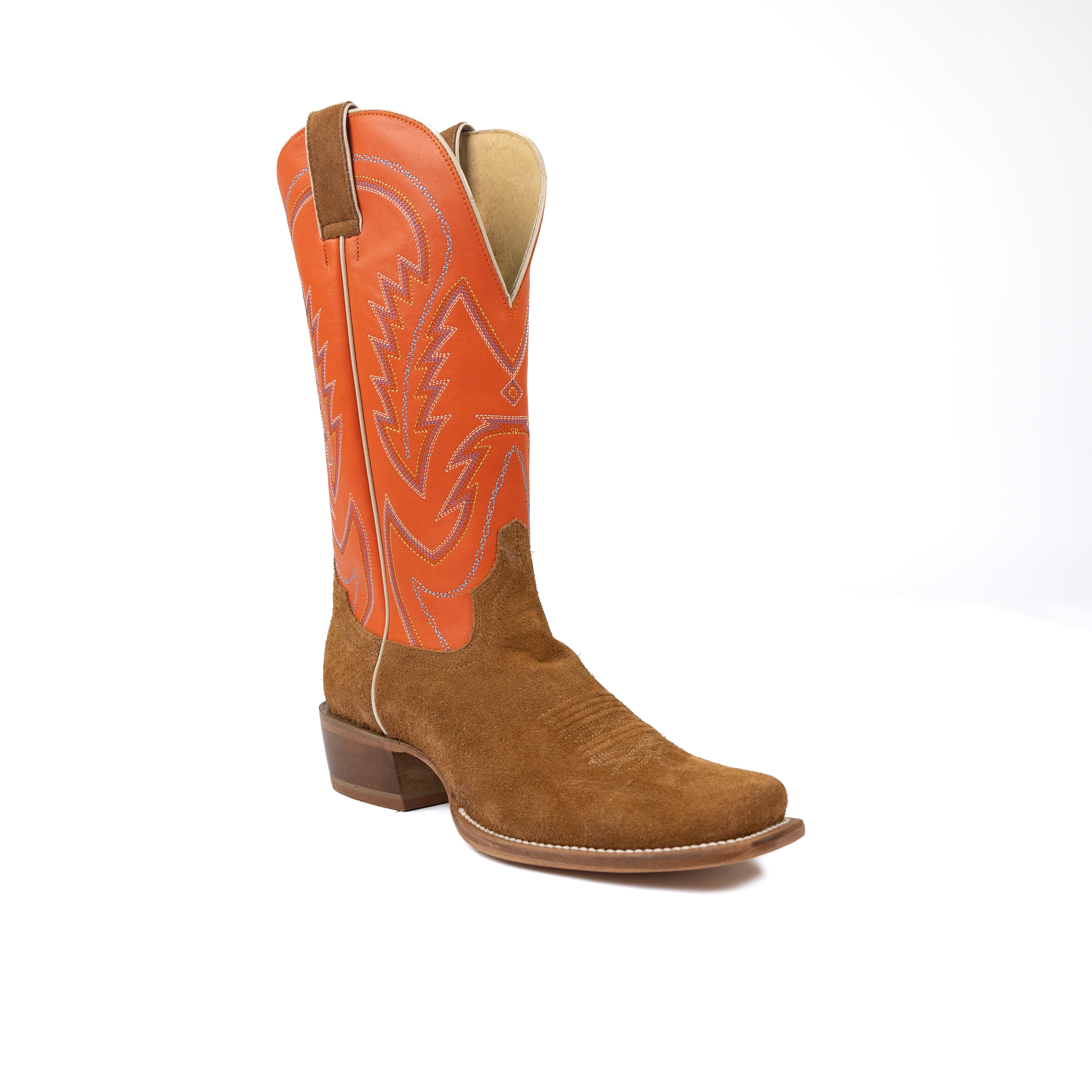 Men's Tony Lama Jax Chesnutt Suede/Orange Top Boots RN3541
