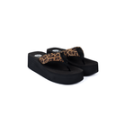 Women's Yellow Box Black Kaylie Wedge Flip Flops 65778-KAYLIE