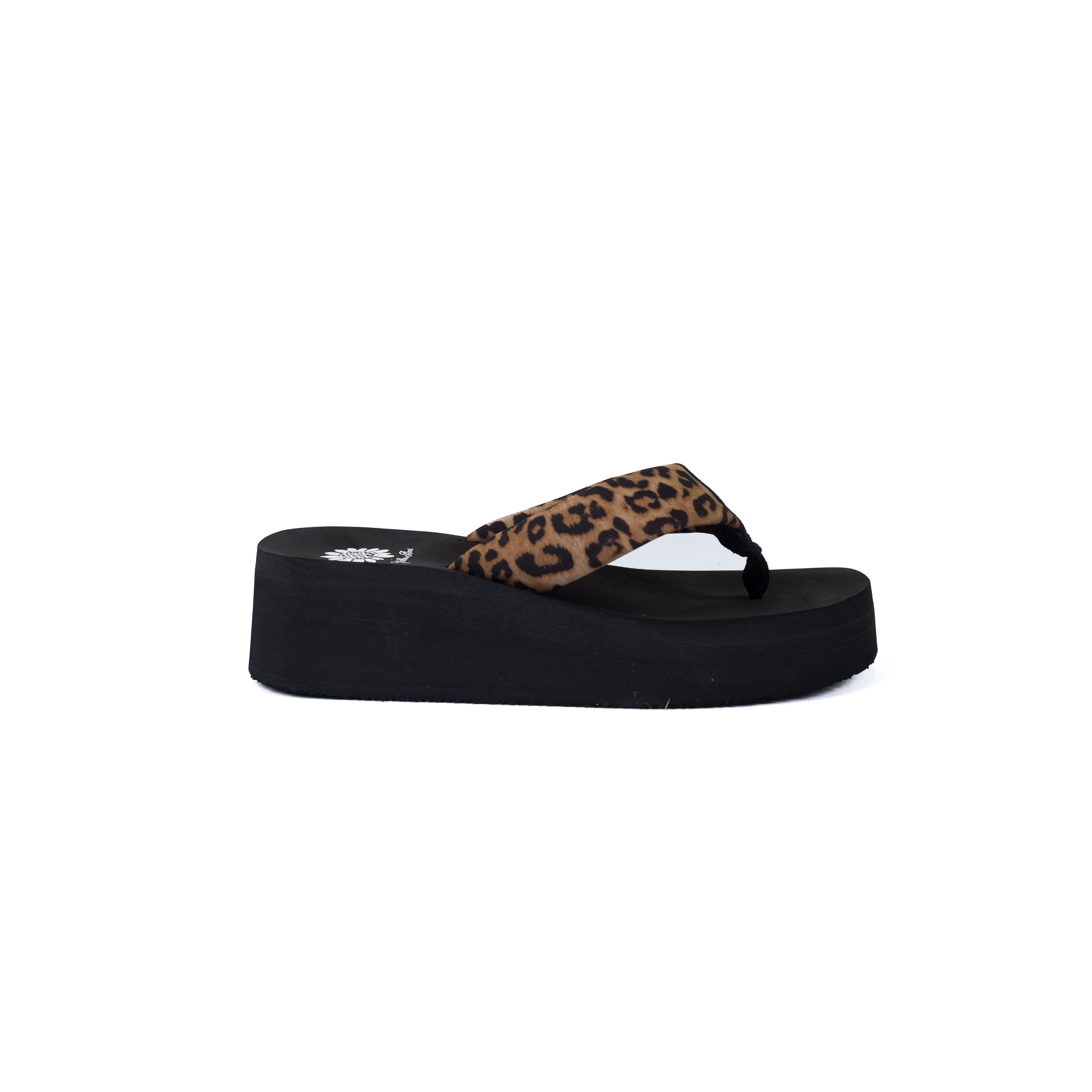 Women's Yellow Box Black Kaylie Wedge Flip Flops 65778-KAYLIE