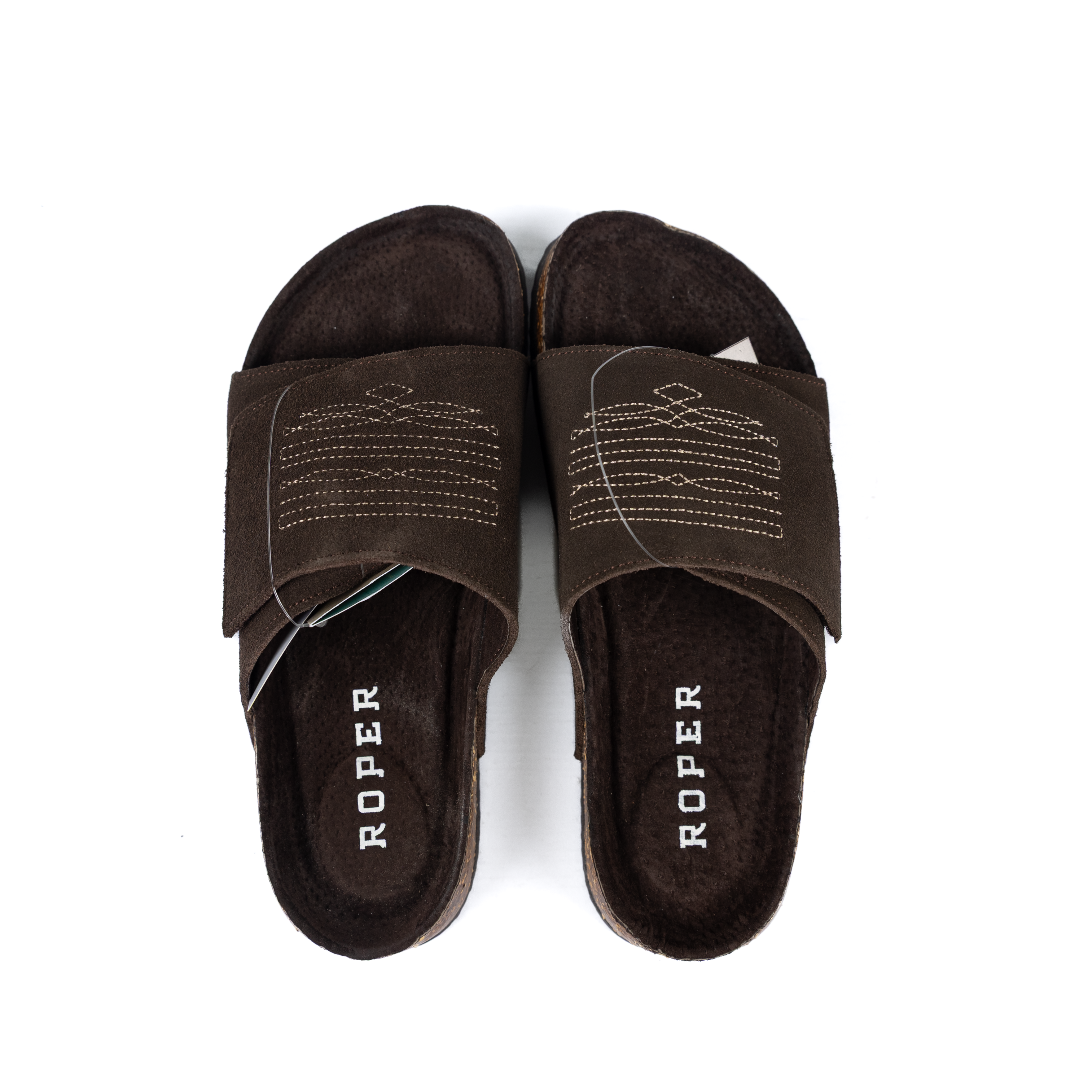 Women's Roper Brown Cow Suede Boot Stitched Slides 09-021-0607-3739