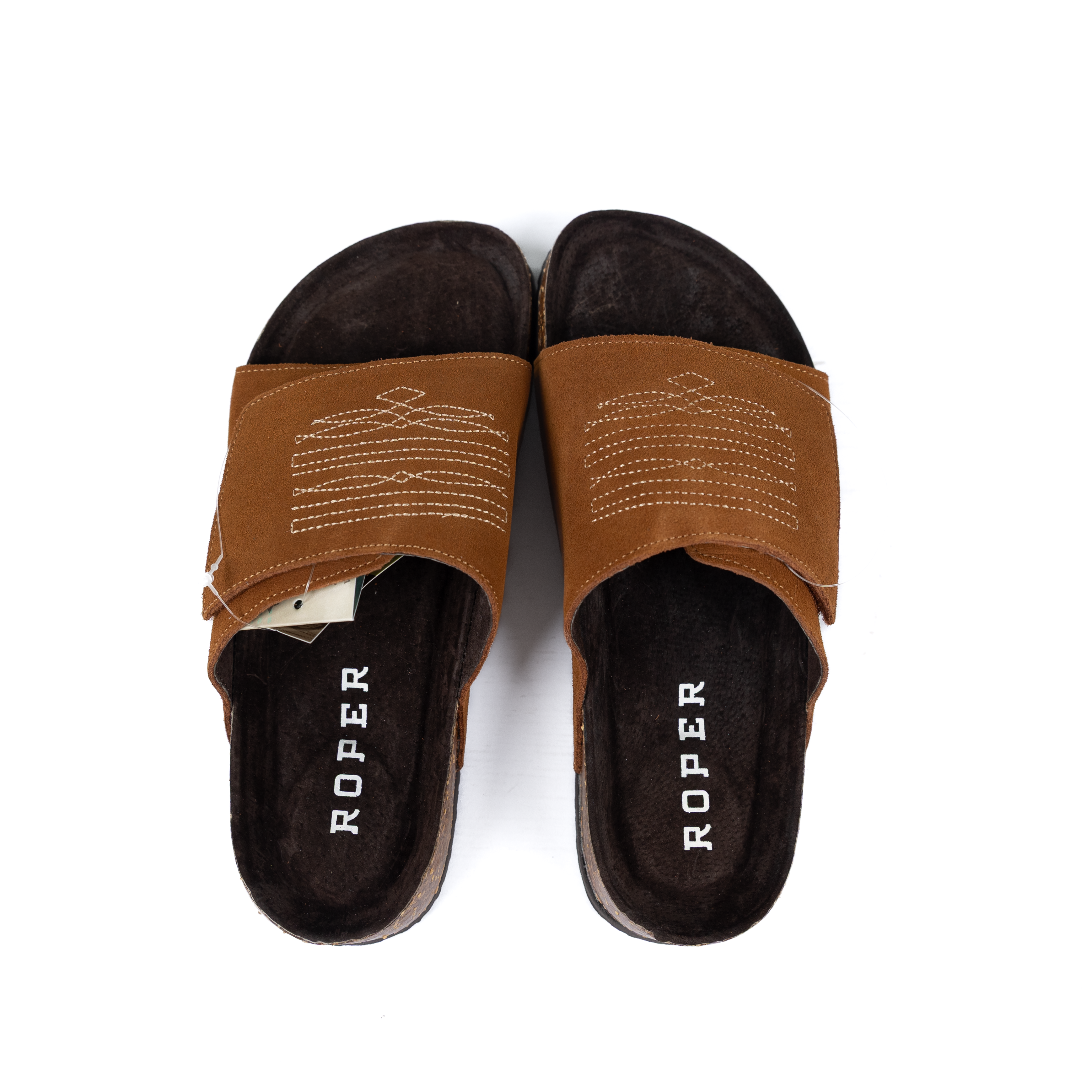 Women's Roper Tan Cow Suede Boot Stitched Sandals 09-021-0607-3738