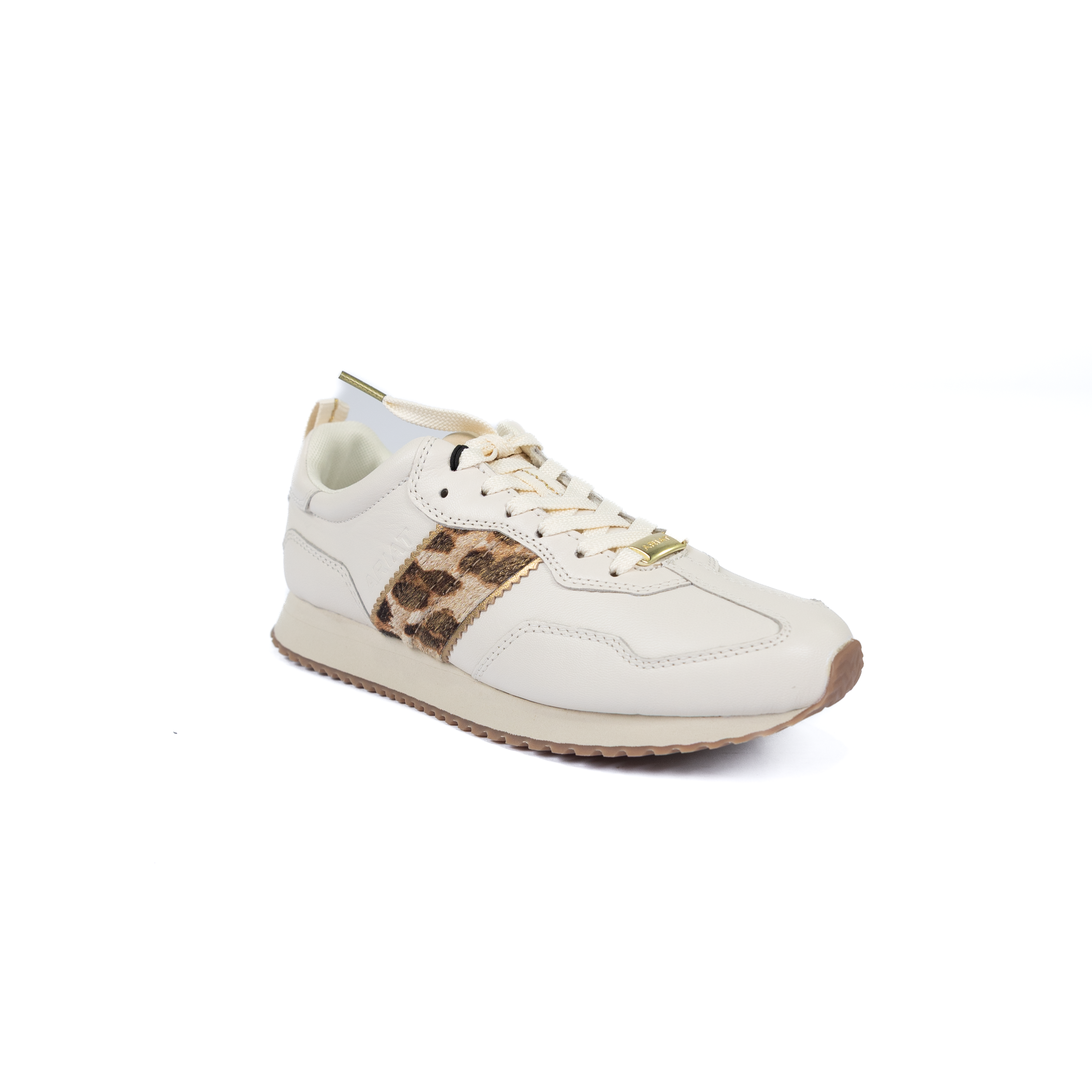 Women's Ariat Bright Cream Gilded Leopard Ranch Runner Trainer Shoes 10074338