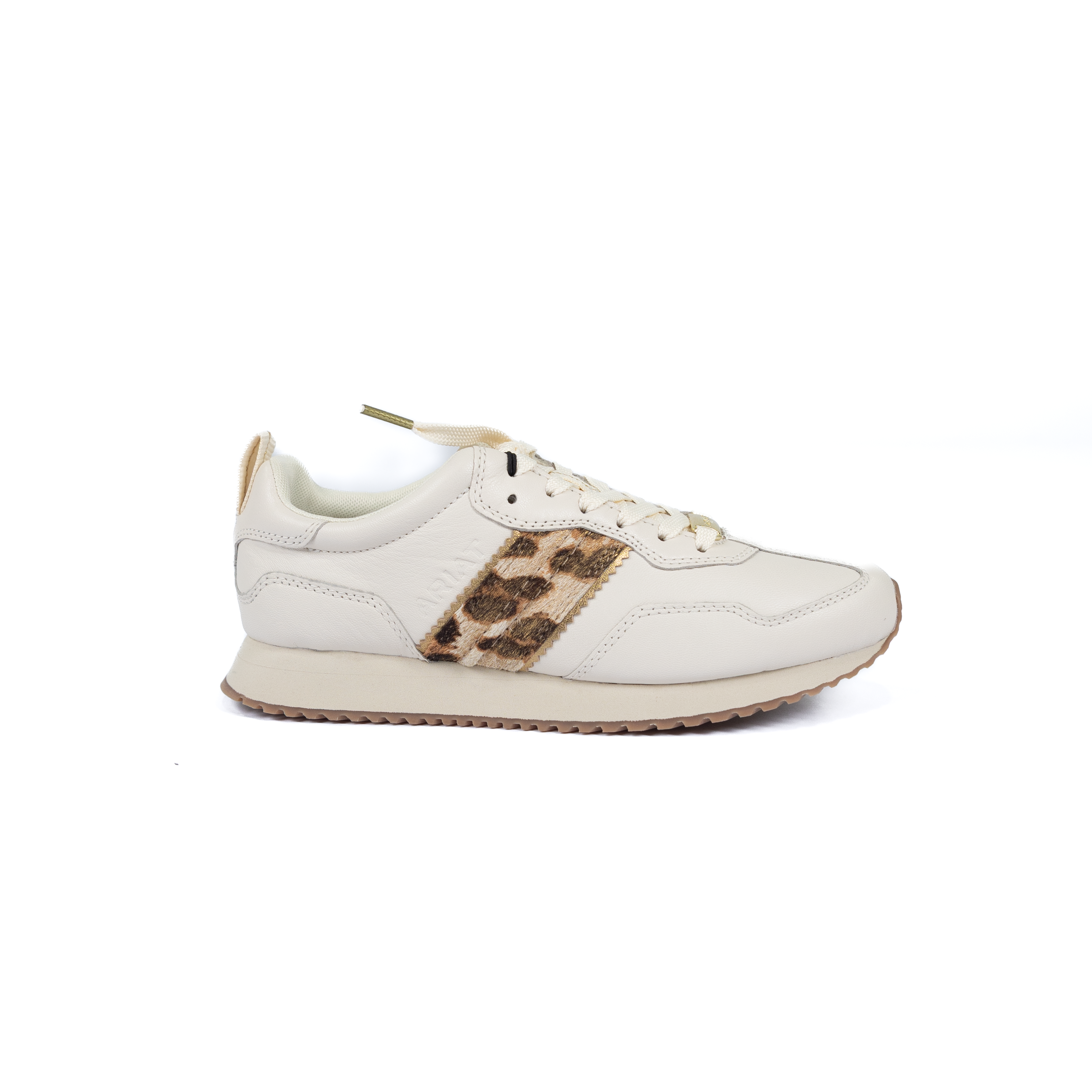 Women's Ariat Bright Cream Gilded Leopard Ranch Runner Trainer Shoes 10074338