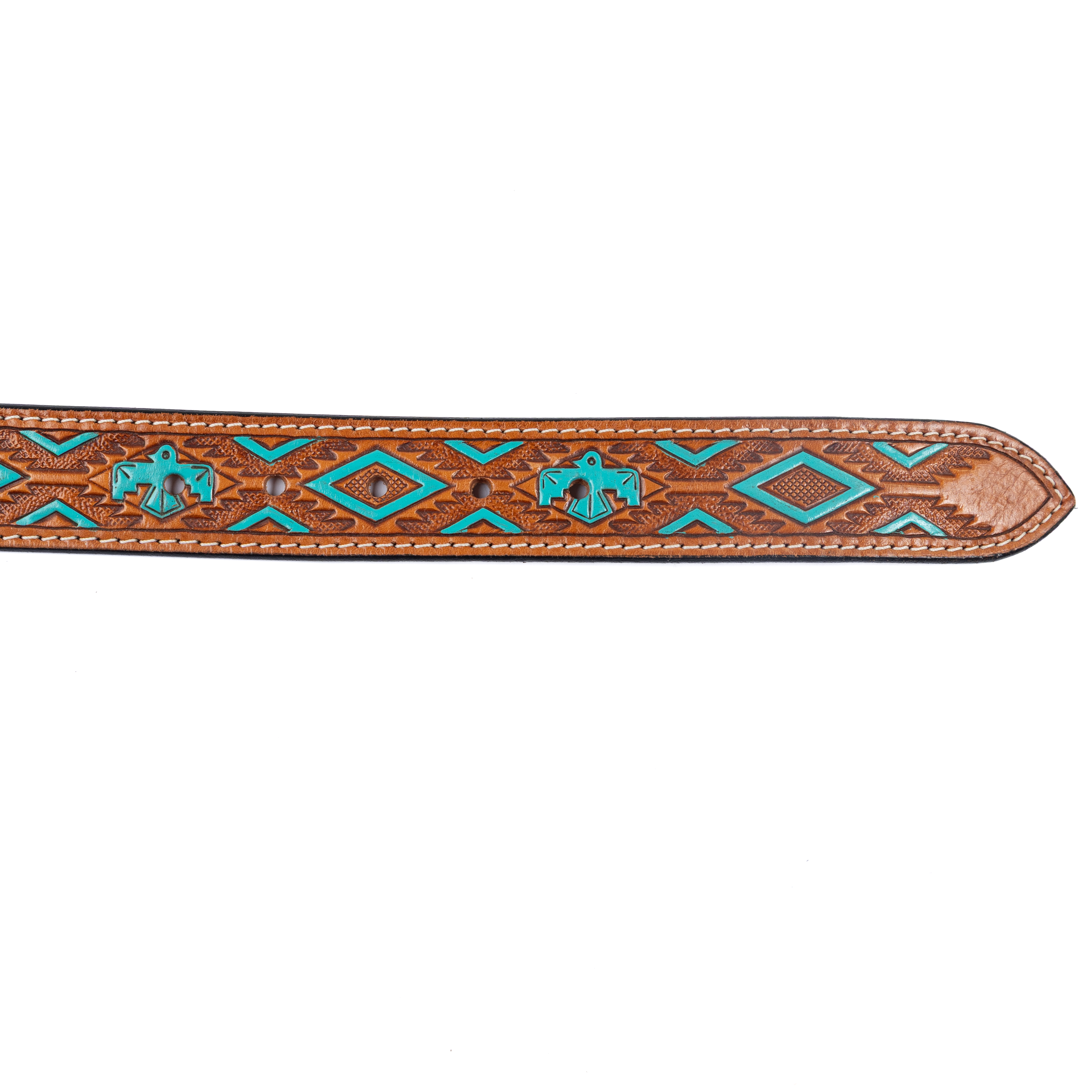 Women's American Darling Thunderbird Hand Tooled & Painted Leather Belt ADBLF173