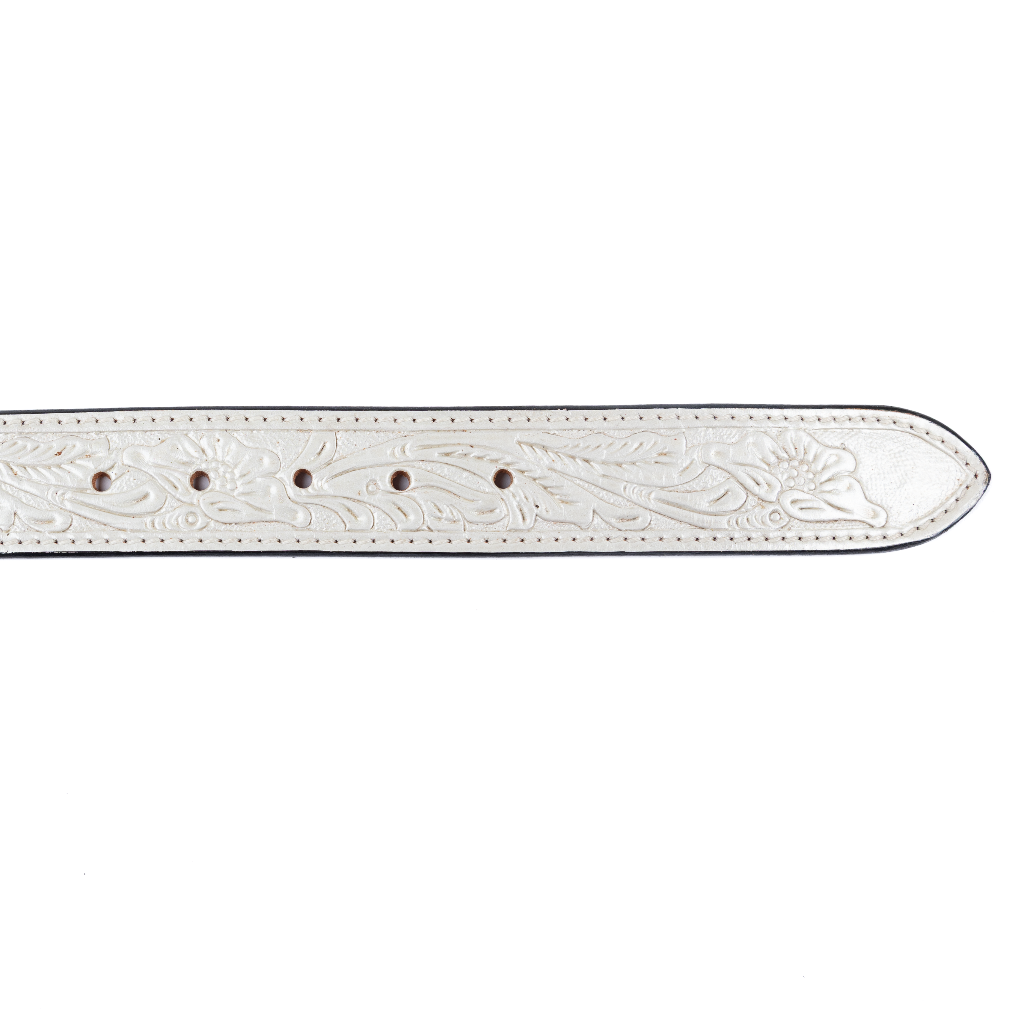 Women's American Darling White Tooled Leather Belt ADBLF217