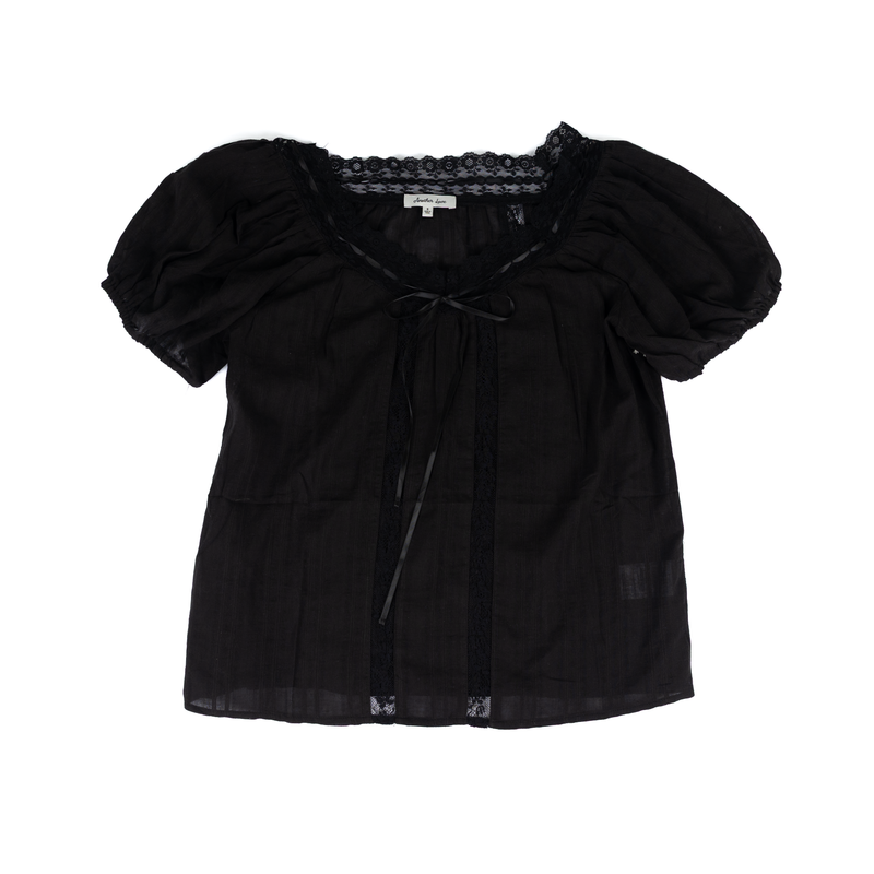 Women's Another Love Lula Black Puff Sleeve Top VCWV5297BLK