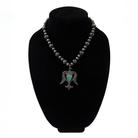 Women's Bilagaana Silver and Turquoise Firebird Navajo Necklace 