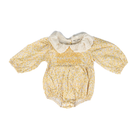 Girl's Infant Yellow Floral Long Sleeve Romper INF-STRIPE ROMPER