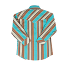 Boy's Rock and Roll Denim Long Sleeve Striped Snap Shirt BBN2S08652