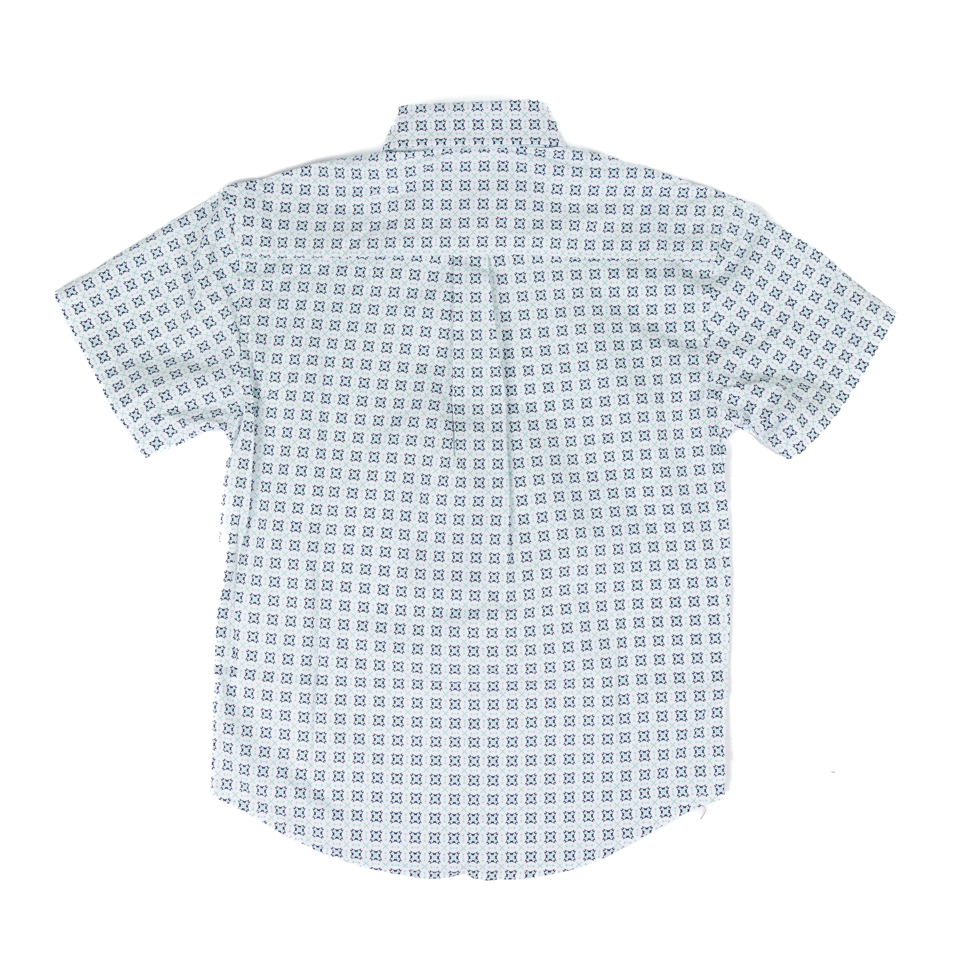 Boy's Panhandle Short Sleeve Geometric Print Button Down Shirt SBB3S08965