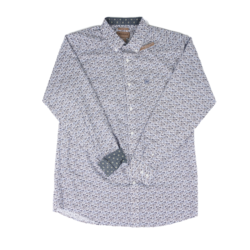 Men's Ariat Long Sleeve Floral White/Multi Button Up Shirt 10073691