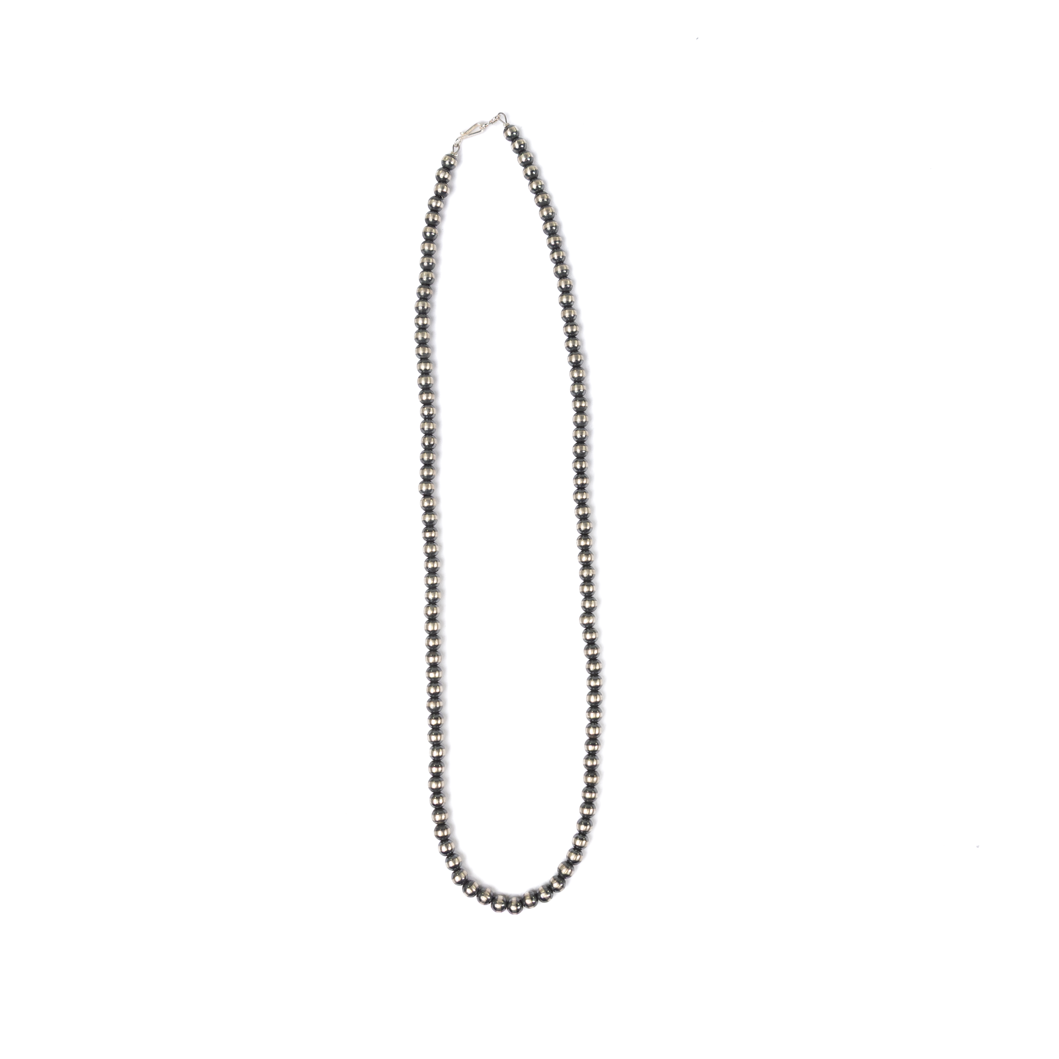 Women's Alzuni Silver Handmade 6MM 24" Navajo Pearl Necklace 