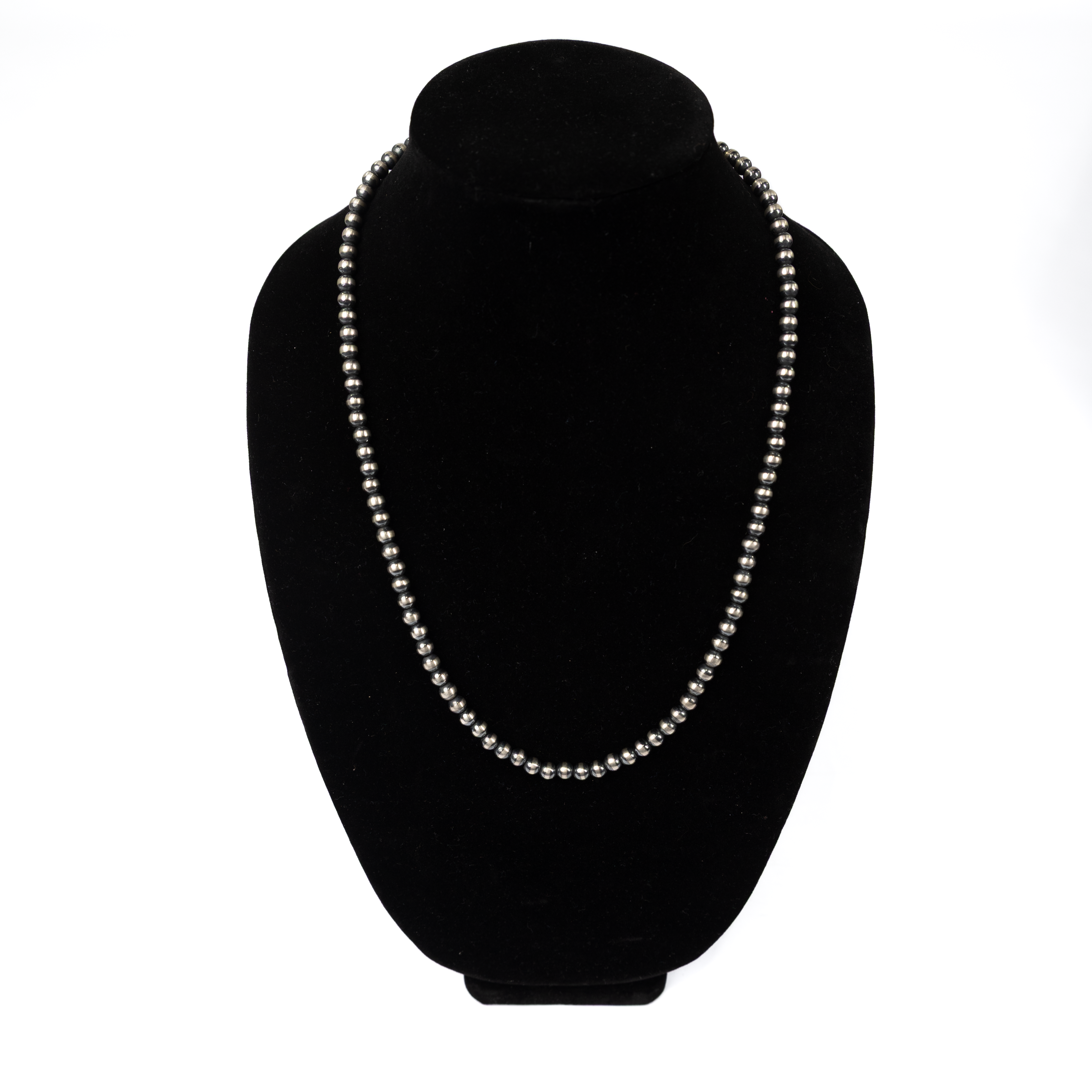 Women's Alzuni Silver Handmade 6MM 22" Navajo Pearl Necklace 