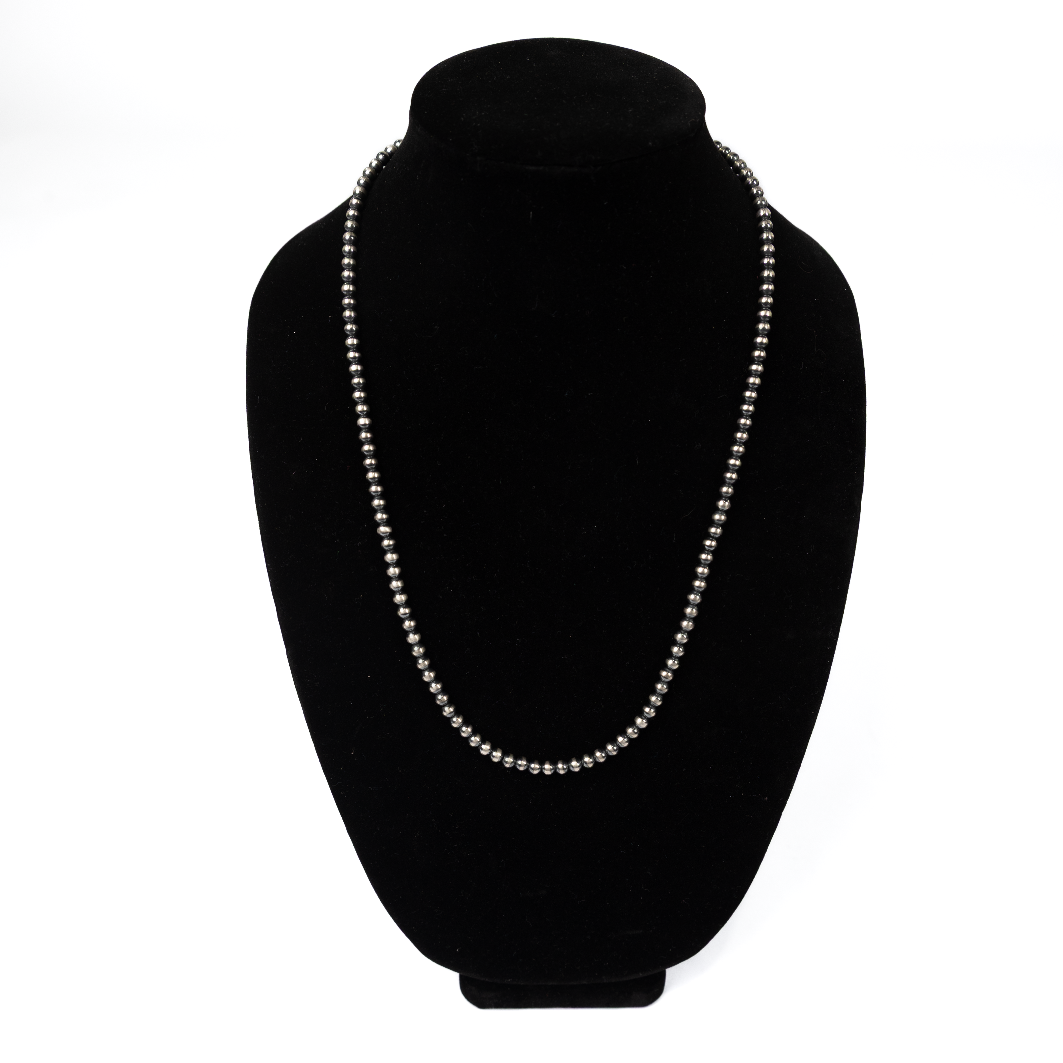 Women's Alzuni Silver Handmade 5MM 24" Navajo Pearl Necklace 