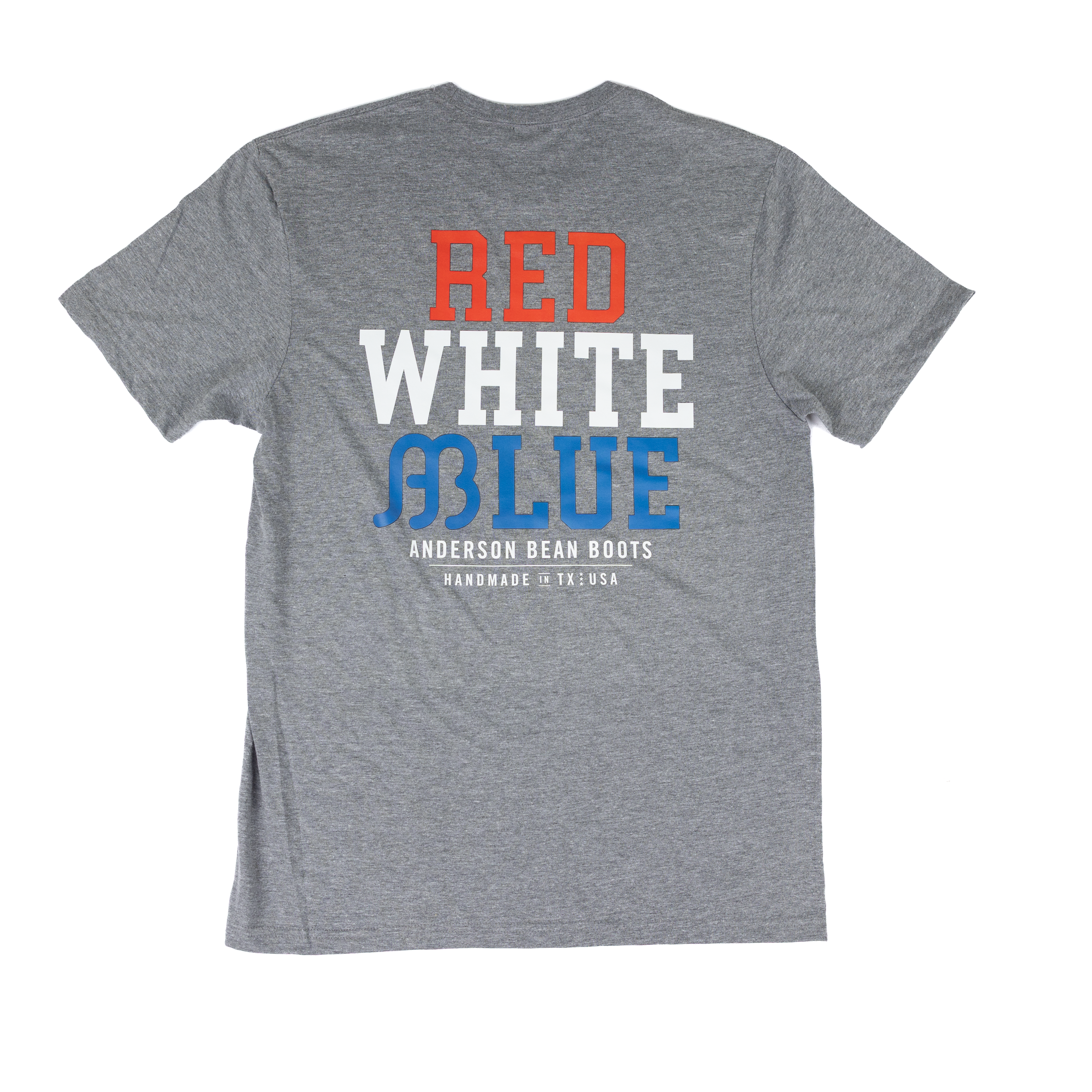 Men's Anderson Bean Short Sleeve Gray Red/White/Blue T-shirt 