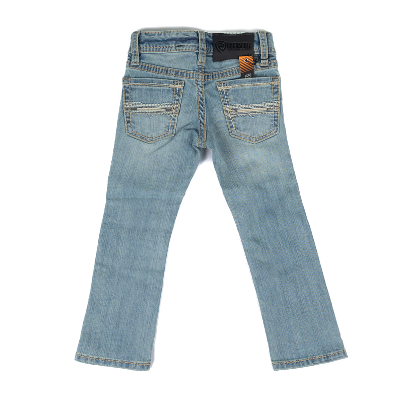 Boy's Rock and Roll Revolver Rope Stitch Embroidered Jeans BB1RD09183