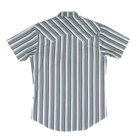Men's Rock and Roll X Koe Wetzel Short Sleeve Turquoise Stripe Pearl Snap BMN3S09067