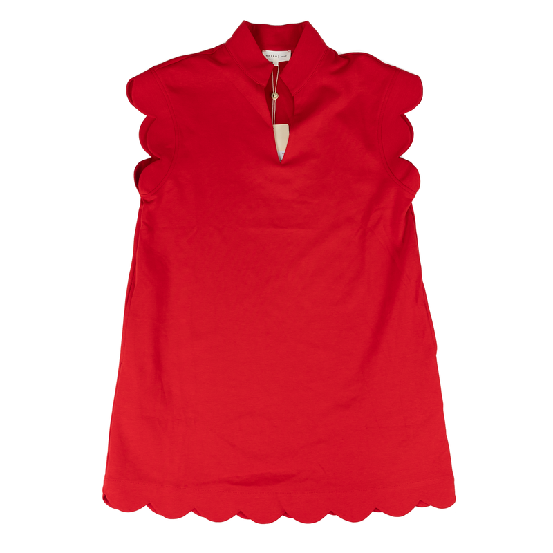 Women's Entro Short Sleeve Red Dress with Scalloped Dress D31760