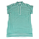 Women's Entro Short Sleeve Green and White Relaxed Fit Dress D31543