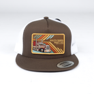 Men's Salty Rodeo Brown/White Snapback with Trucker Patch TENFOUR-BRN