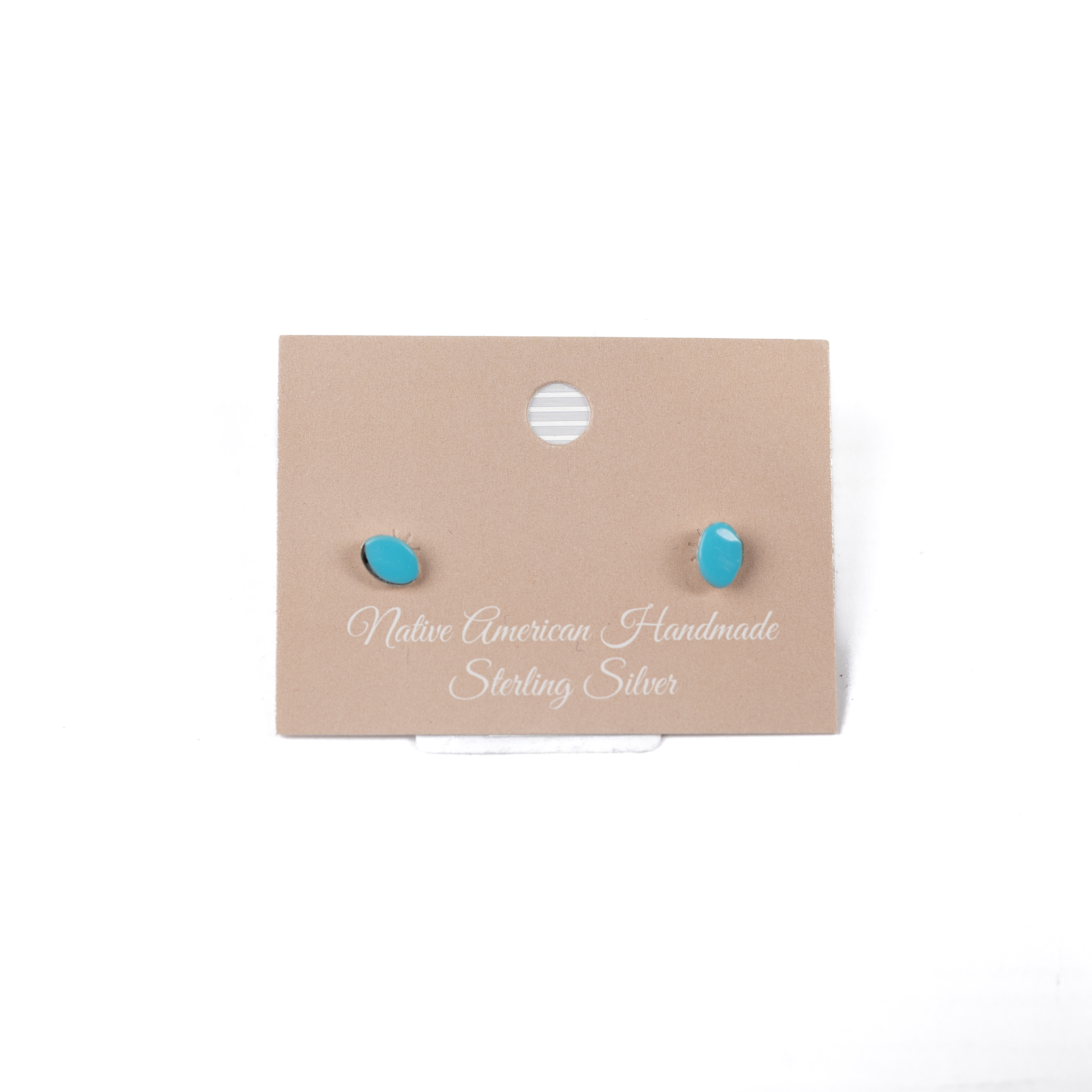 Women's Bilagaana Turquoise Oval Stud Earrings 