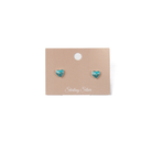 Women's Bilagaana Handmade Turquoise Opal Heart Studs