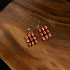 Women's Spiny Oyster 9 Stone French Wire Earrings 