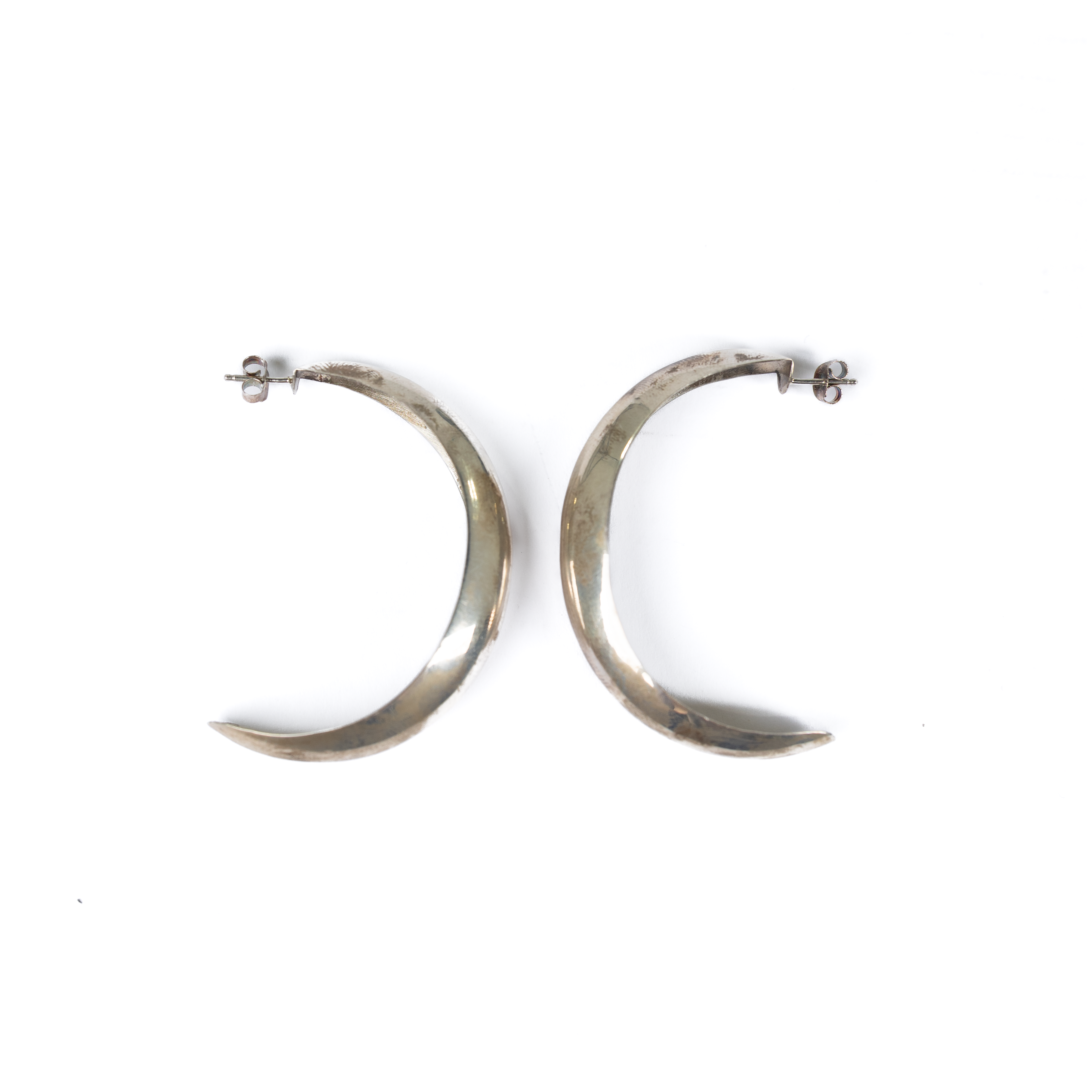 Women's Alzuni Silver Half Moon Hoops 