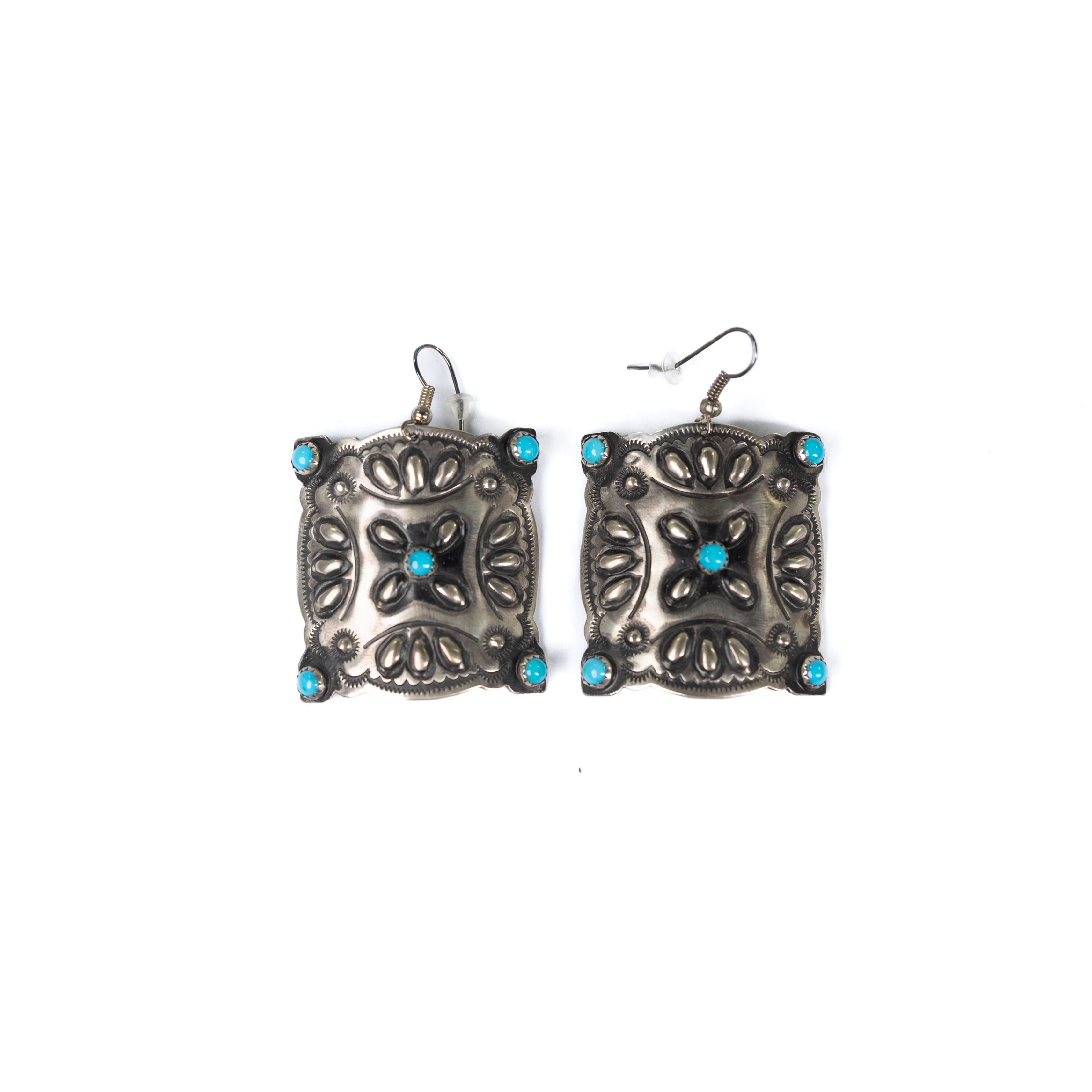 Women's Alzuni Turquoise Floral Conch Earrings 
