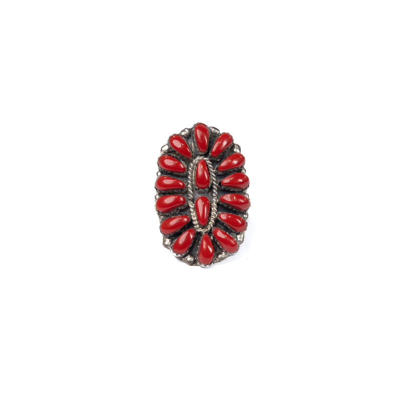 Women's Gallup Red Coral Cluster Ring 