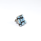 Women's Gallup Handmade 9 Stone Golden Hill Turquoise and Silver Ring 