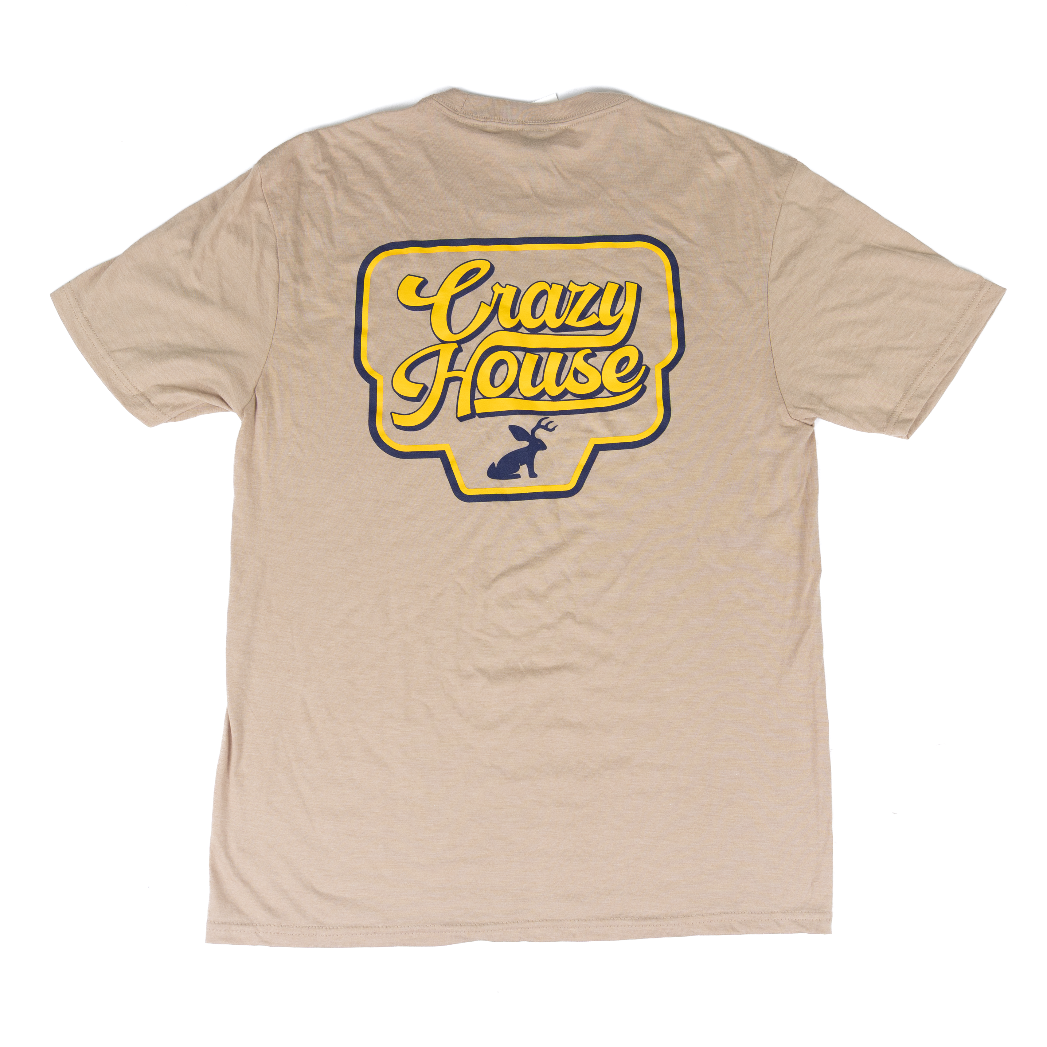 Crazy House Short Sleeve Khaki Printed T-shirt 