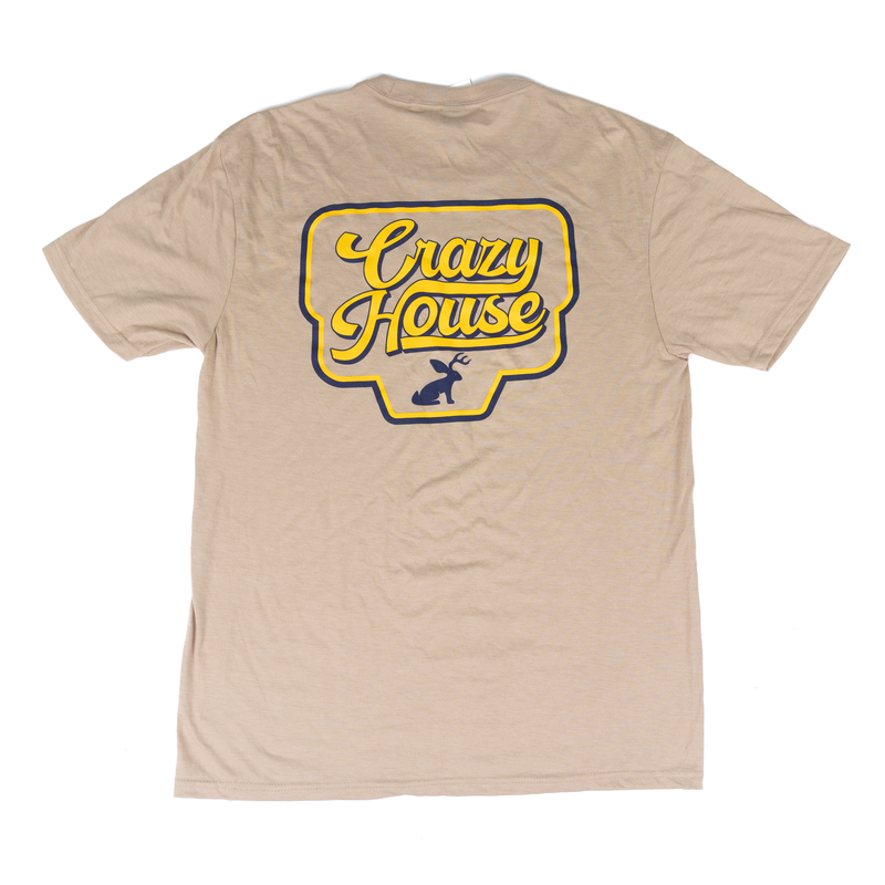 Crazy House Short Sleeve Khaki Printed T-shirt 