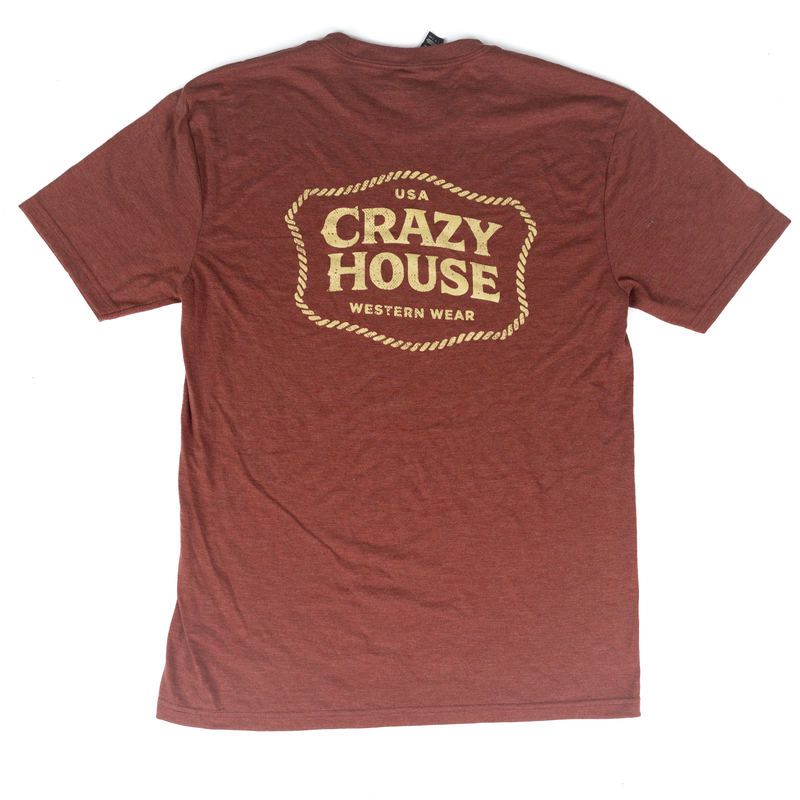 Crazy House Rust Short Sleeve Rope Printed T-shirt 