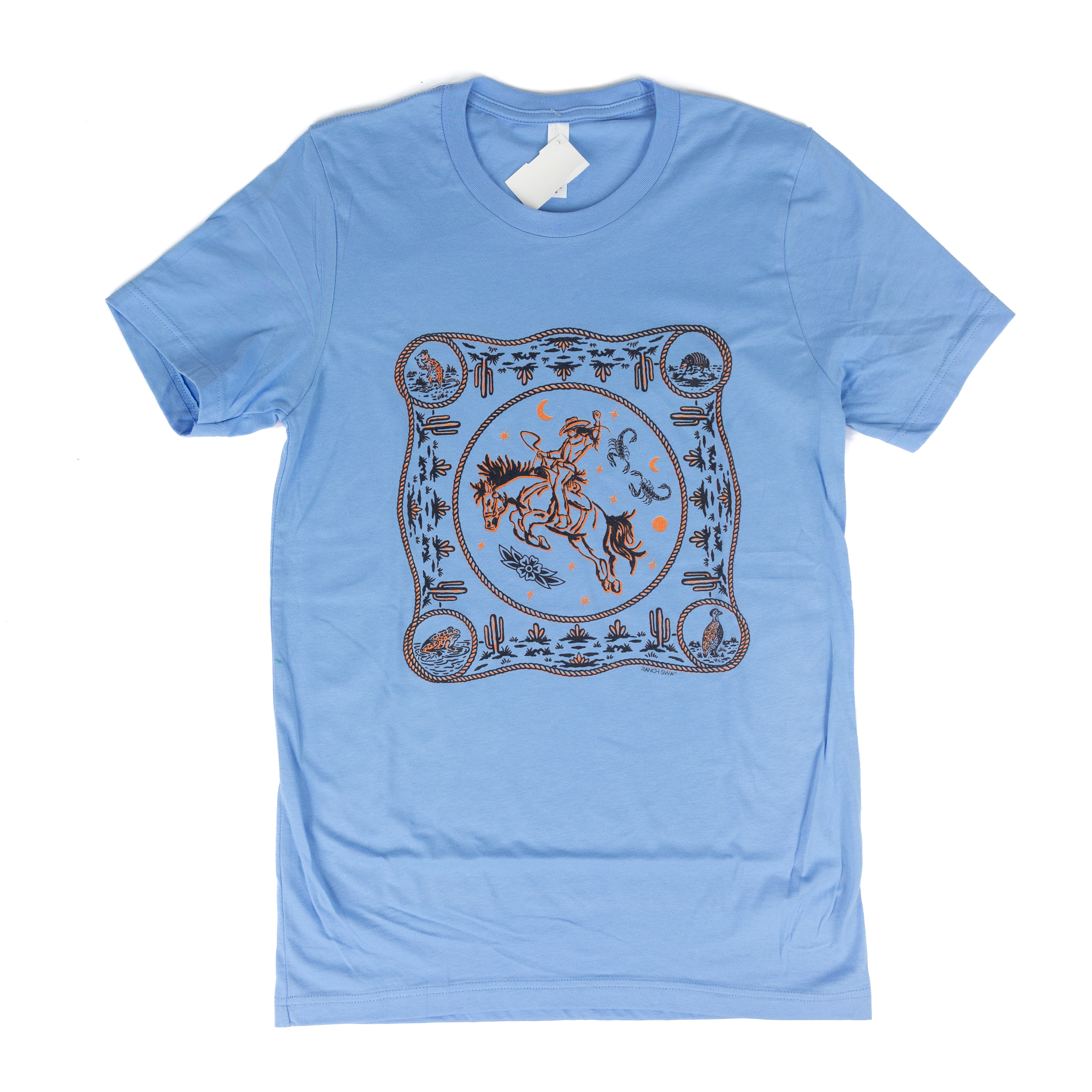 Women's Blue Short Sleeve Leapin Lizzie T-shirt 
