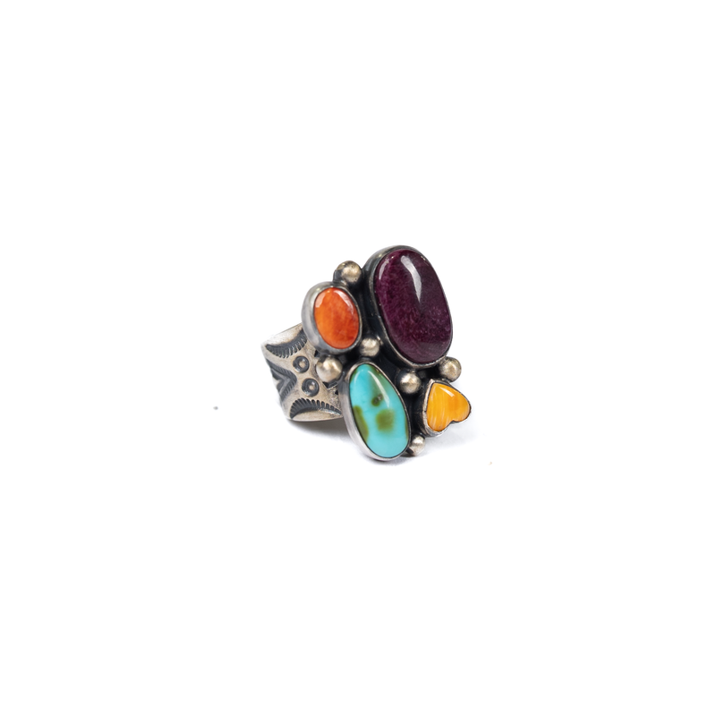 Women's Alzuni Handmade Multicolor Adjustable Ring R925MULT-12