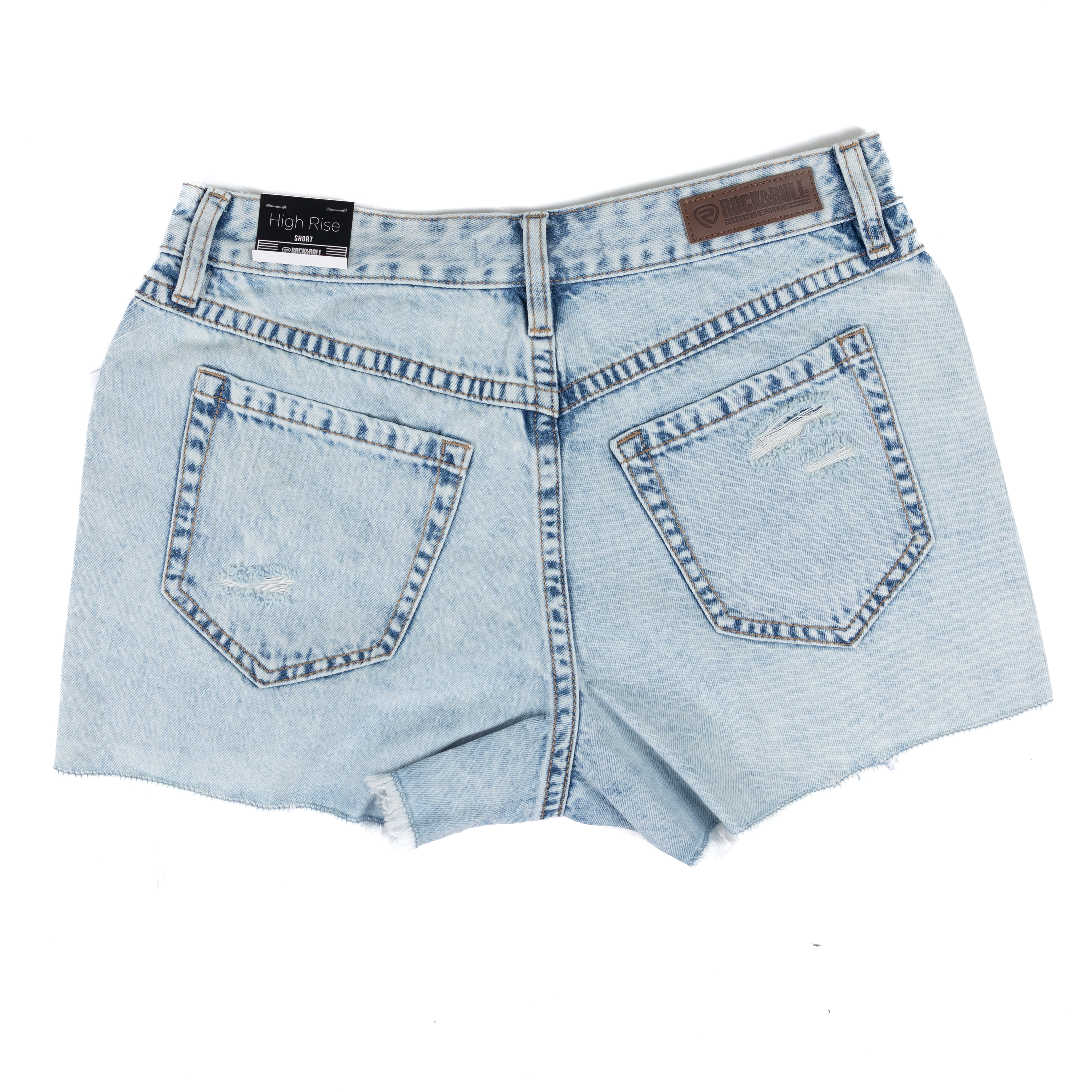 Women's Rock and Roll Light Wash Distressed Short BW68D09104