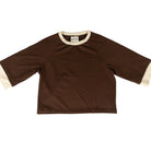 Umgee Women's 1/2 Sleeve Top with Cream Trim 